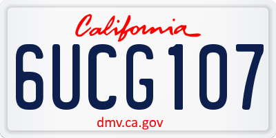 CA license plate 6UCG107
