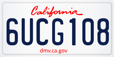 CA license plate 6UCG108