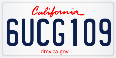 CA license plate 6UCG109