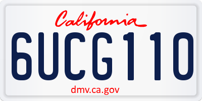 CA license plate 6UCG110