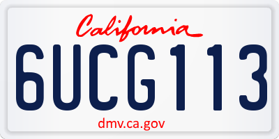 CA license plate 6UCG113