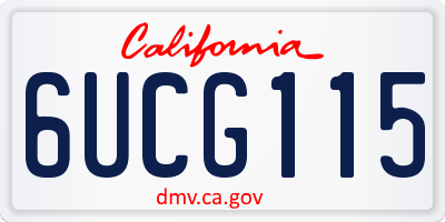 CA license plate 6UCG115