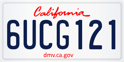 CA license plate 6UCG121