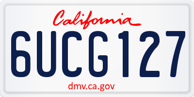 CA license plate 6UCG127