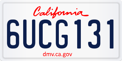 CA license plate 6UCG131