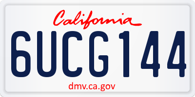 CA license plate 6UCG144