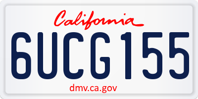 CA license plate 6UCG155