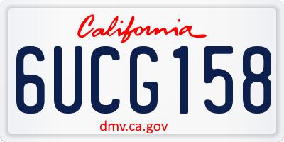 CA license plate 6UCG158
