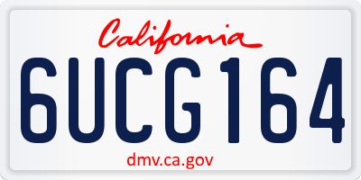 CA license plate 6UCG164