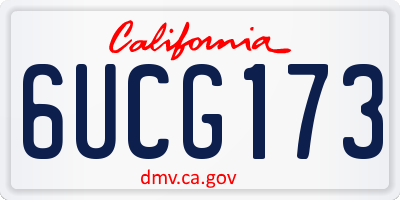 CA license plate 6UCG173