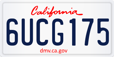 CA license plate 6UCG175