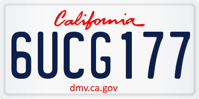 CA license plate 6UCG177
