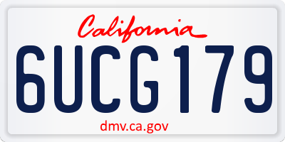 CA license plate 6UCG179