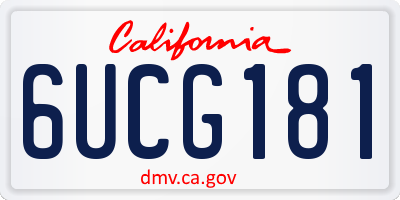 CA license plate 6UCG181