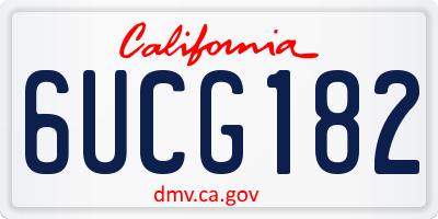 CA license plate 6UCG182