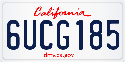 CA license plate 6UCG185