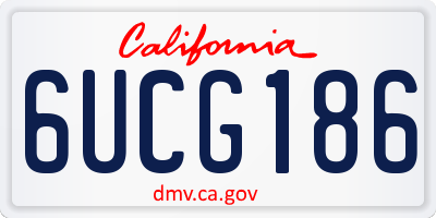 CA license plate 6UCG186