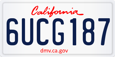 CA license plate 6UCG187