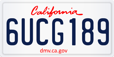 CA license plate 6UCG189