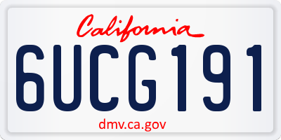 CA license plate 6UCG191