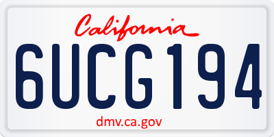 CA license plate 6UCG194