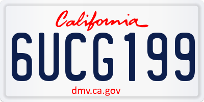 CA license plate 6UCG199