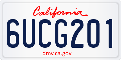 CA license plate 6UCG201