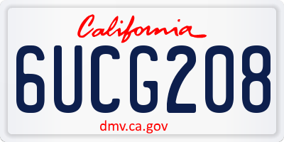 CA license plate 6UCG208