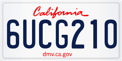 CA license plate 6UCG210
