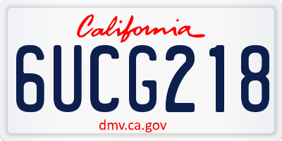 CA license plate 6UCG218