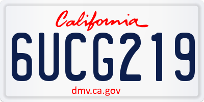 CA license plate 6UCG219