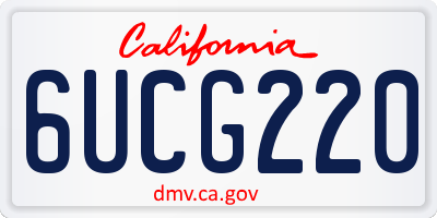 CA license plate 6UCG220