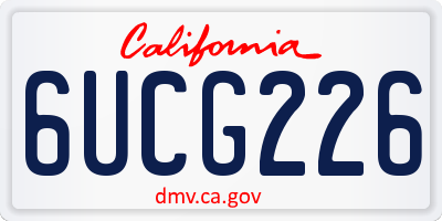 CA license plate 6UCG226