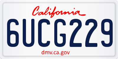 CA license plate 6UCG229