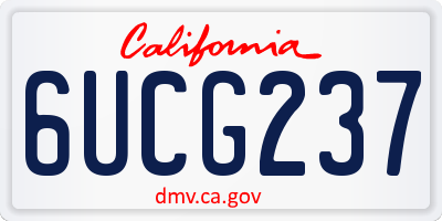 CA license plate 6UCG237
