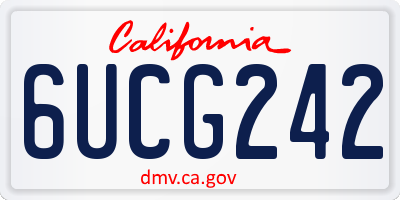 CA license plate 6UCG242