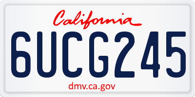 CA license plate 6UCG245