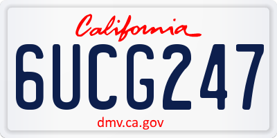 CA license plate 6UCG247