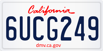 CA license plate 6UCG249