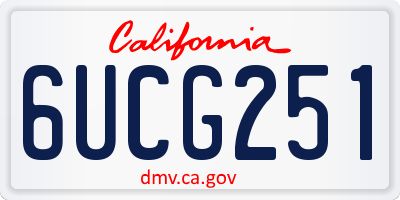 CA license plate 6UCG251