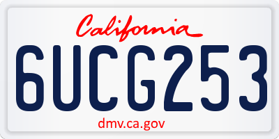 CA license plate 6UCG253