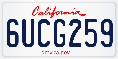 CA license plate 6UCG259