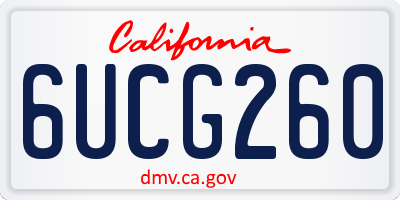 CA license plate 6UCG260