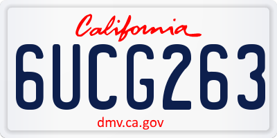 CA license plate 6UCG263