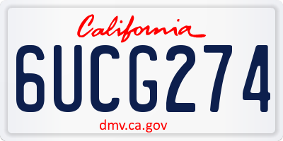 CA license plate 6UCG274