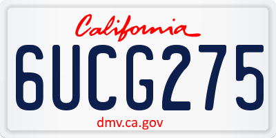 CA license plate 6UCG275