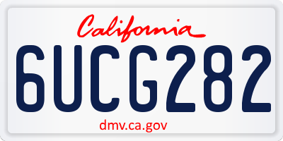 CA license plate 6UCG282