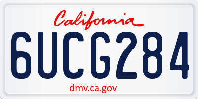 CA license plate 6UCG284