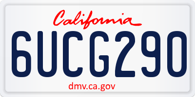 CA license plate 6UCG290
