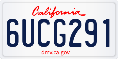 CA license plate 6UCG291